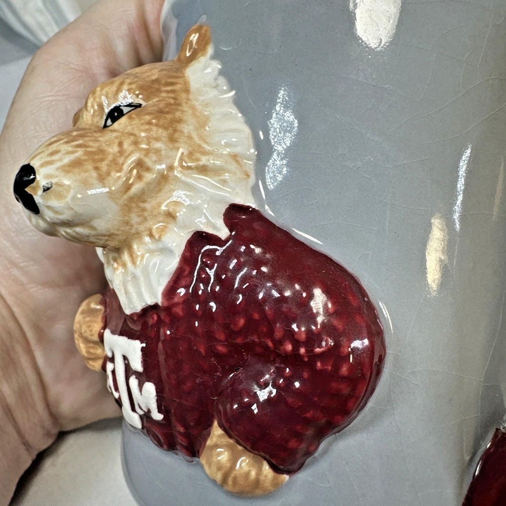 Texas A&M Aggies Reveille 3D Sculpted Ceramic Mug Grey Maroon Mascot Coffee Cup - Picture 3 of 12